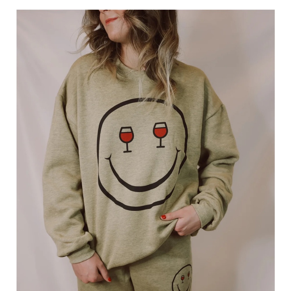 Project Social T Wine Eyes Sweatshirt - S/M Grey/Beige Oat color NWOT